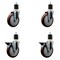 Service Caster 5'' Maroon Poly Wheel Swivel 1-7/8'' Expanding Stem Caster Set 2 Brakes, 4PK SCC-EX20S514-PPUB-MRN-2-PLB-2-178 - alternate 1